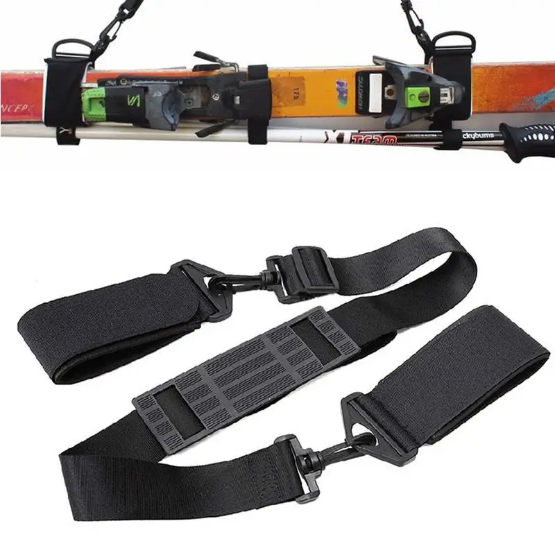 Ski Ties Bands Snowboard Carrier Bands Adjustable Cushioned Shoulder Back Band Boot Carry Sling Strap For Family Men Adults