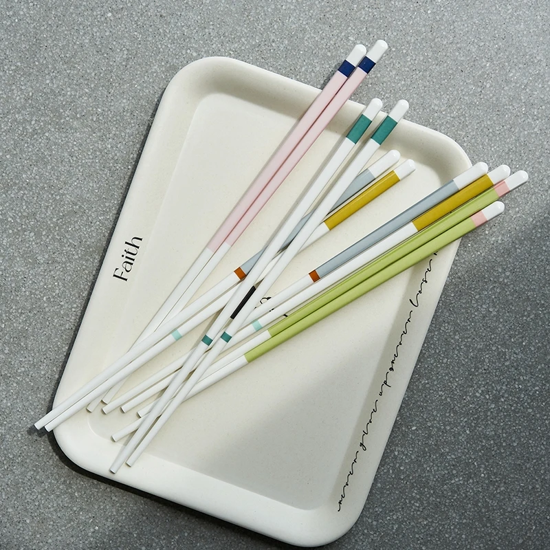 

Color Ceramic Chopsticks, Mold Proof, Anti Slip, New Bone China Chopsticks, INS Style, Ivory White, Five Pairs of Tableware