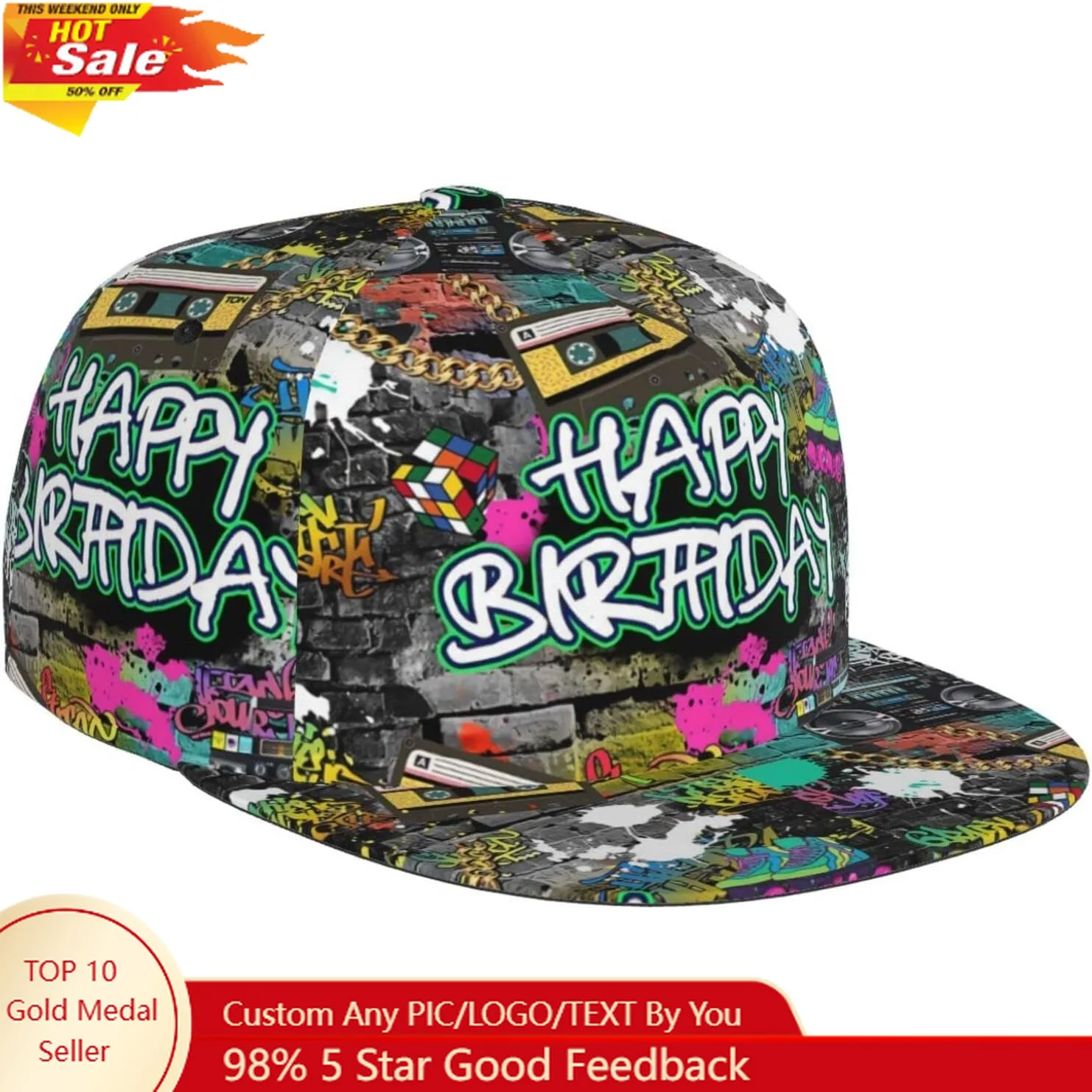 

It's My Birthday Print Baseball Hats for Men & Women - Happy Birthday Girl Hats - Funny Adjustable Baseball Cap