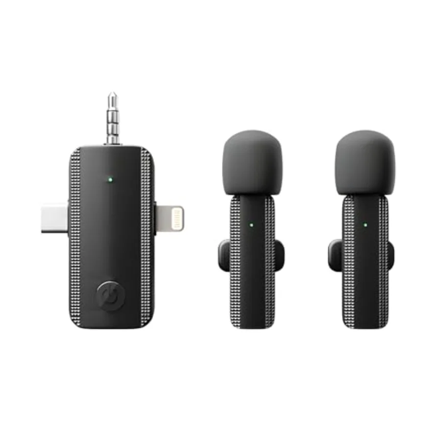 

Wireless Lapel Microphone for iPhone Android: Mini Lavalier Mic for Video Rrding Content Creator Vlogger Influencer