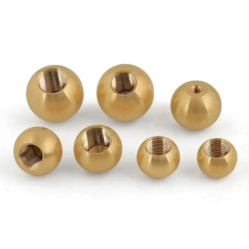 M3/M4/M5/M6/M10/M12 Brass Ball Thread Half Hole Metric H62 Drilling Copper Balls Nut Perforated Round Metal Ball Head with Hole