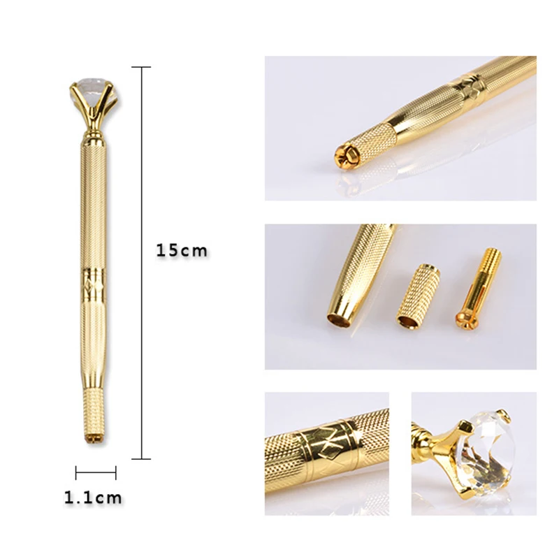 1pcs 3D Eyebrow Lip Embroidery Manual Microblading Pen Faux Diamond for Head Permanent Makeup Handmade Tattoo Eyebrow Pen