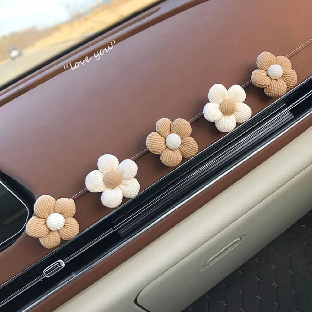 2/3Pcs Sweet Flower Shape Car Mini Hooks Dashboard Backseat Car Hanger Organizer Purse Earphone Charging Cable Adhesive Hooks