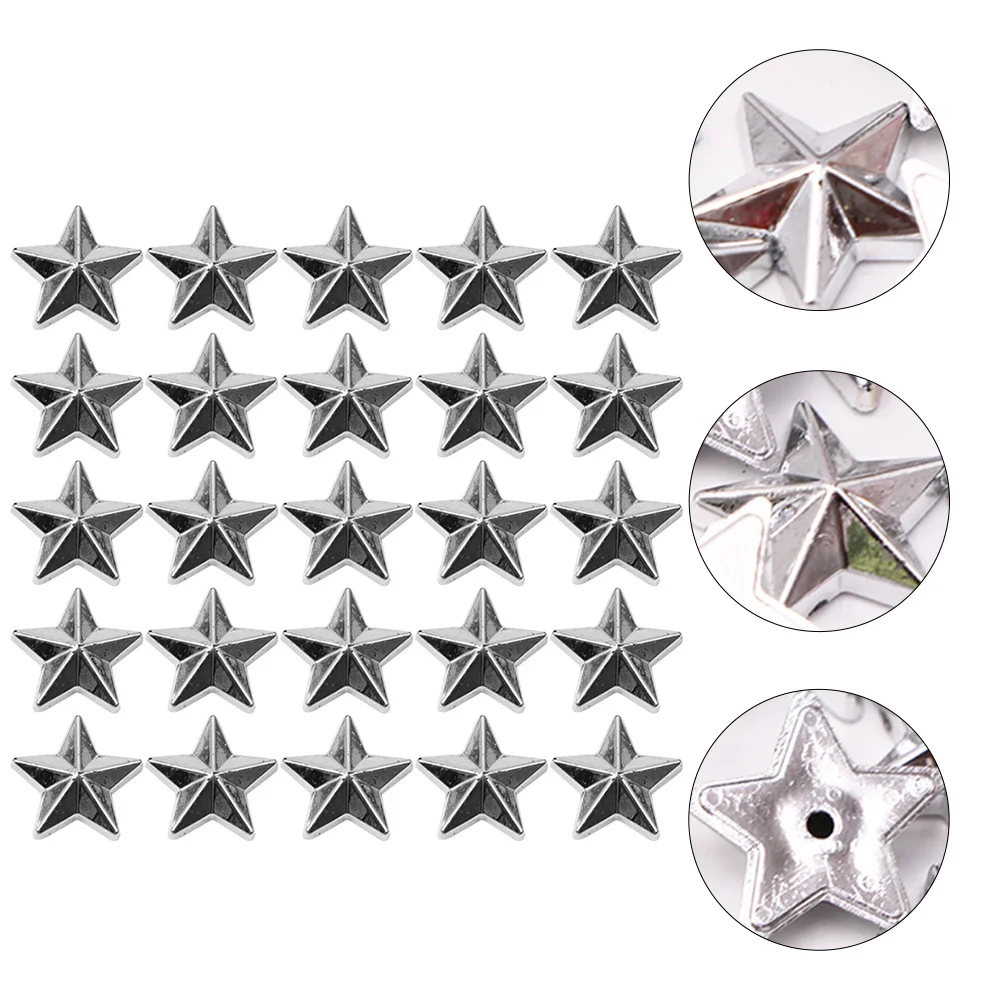 

200Pcs Acrylic Star-Shaped Decor DIY Craft Charms for Clothing Accessories Ornament Supplies Flat Bottom Decorations Handmade