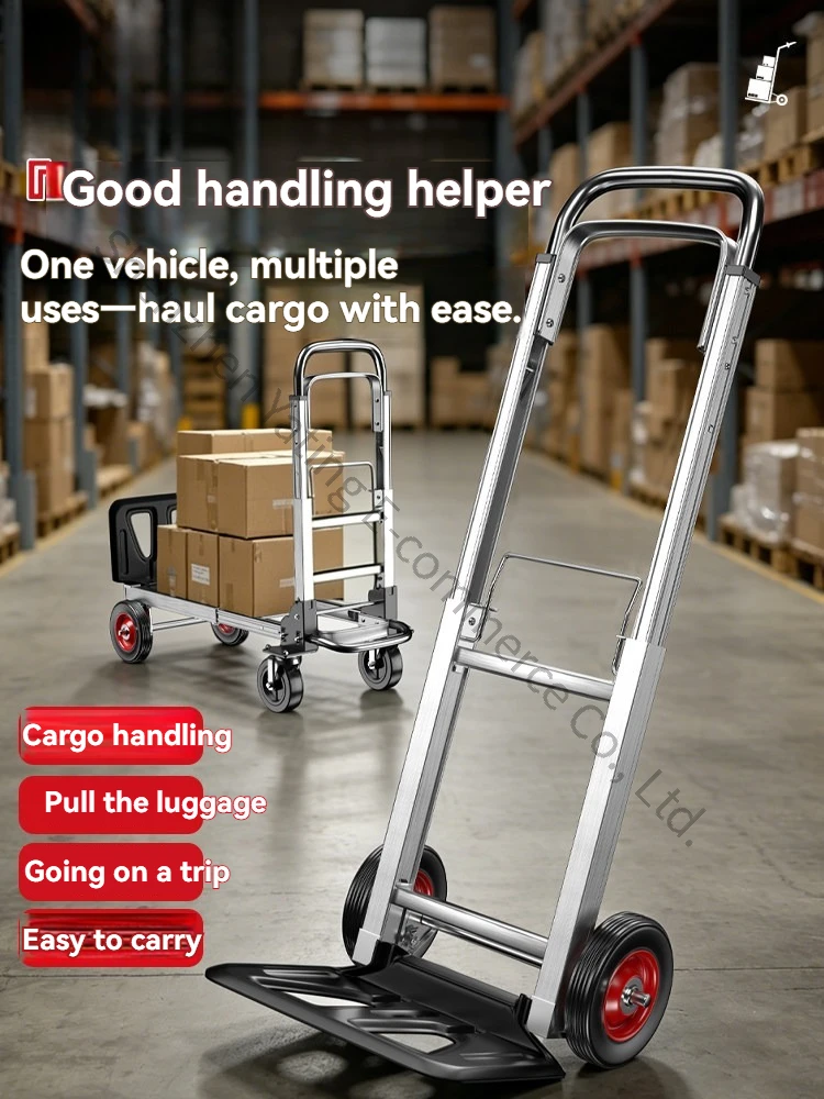 Aluminum Alloy Trolley  Shopping Cart Trolley Folding Trolley Trailer Supermarket Handling