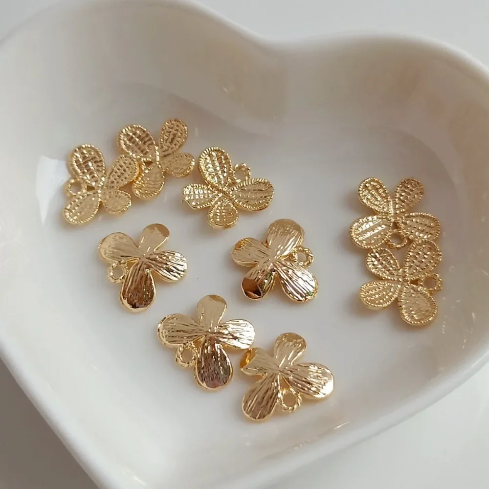 

14K Gold-plated Brushed Butterfly Pendant, Bracelet and Earring Accessories DIY Handmade Materials