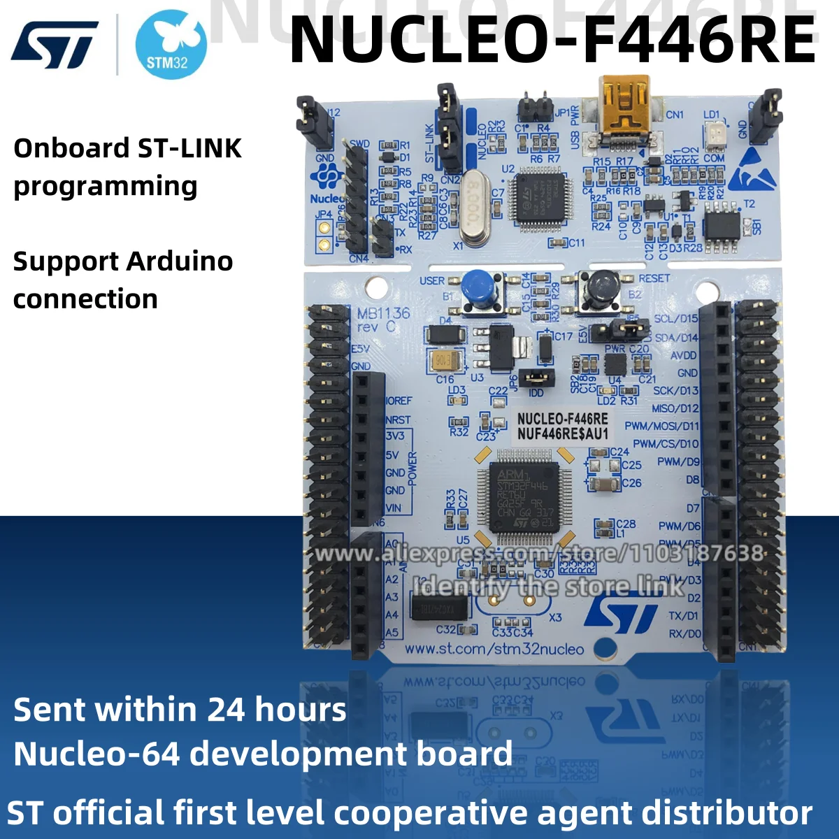 1PCS/LOT NUCLEO-F446RE Nucleo-64 Development board STM32F446RET6 Original stock