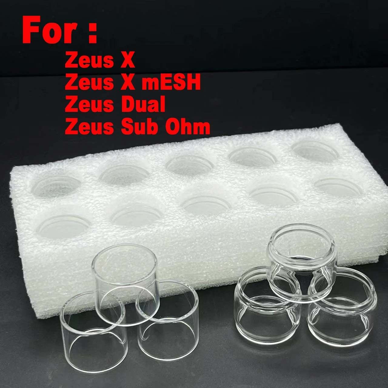 3/10pcs Replacement Bubble Glass Tubes Mini Tank for Zeus X / Zeus X Mesh / Zeus Sub Ohm /Zeus Dual 26mmOD Glass Cups