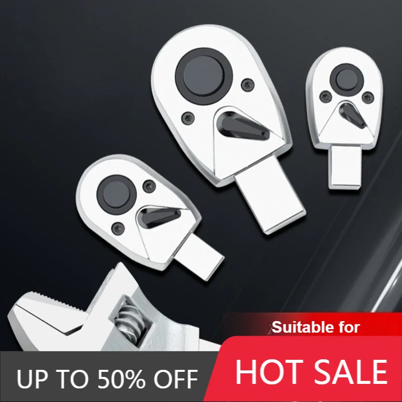 Torque Wrench Insert Head 1/4 3/8 1/2 Ratchet Head Adjustable Wrench Heads Accessories Adjustable Opening Fixed Plug Heads