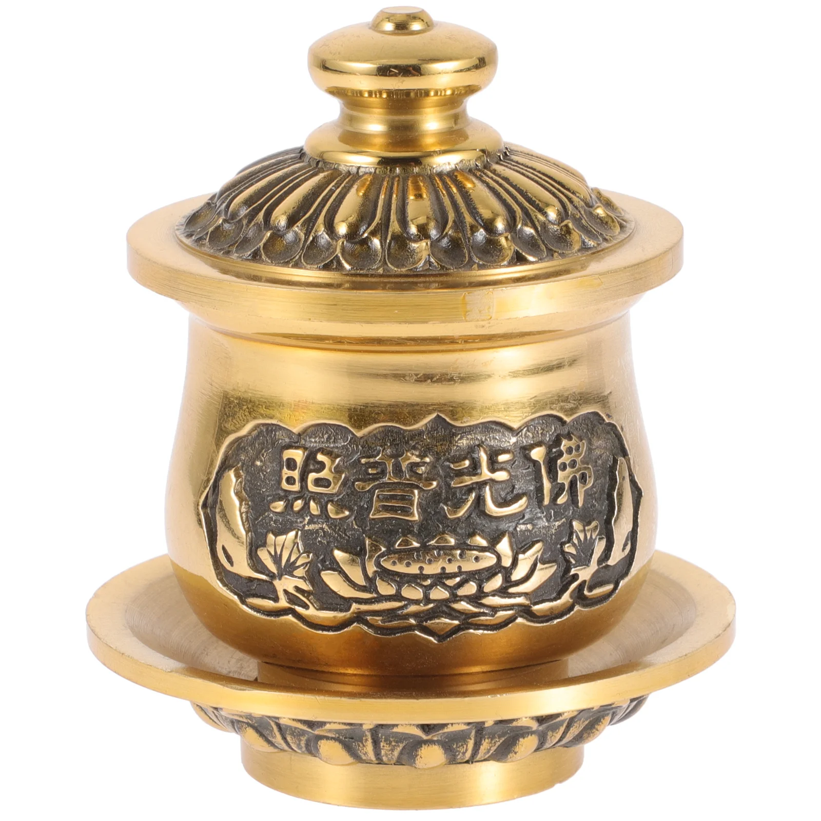 Buddhist Copper Cup Exquisite Holy Water Offering Container Ritual Bowl for Temple Worship Water Offering Cup