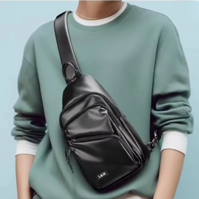 

Водонепроницаемая мужская нагрудная сумка, легкая сумка через плечо с противоугонным карманом, дорожный рюкзак на плечо для повседневного использования на открытом воздухе