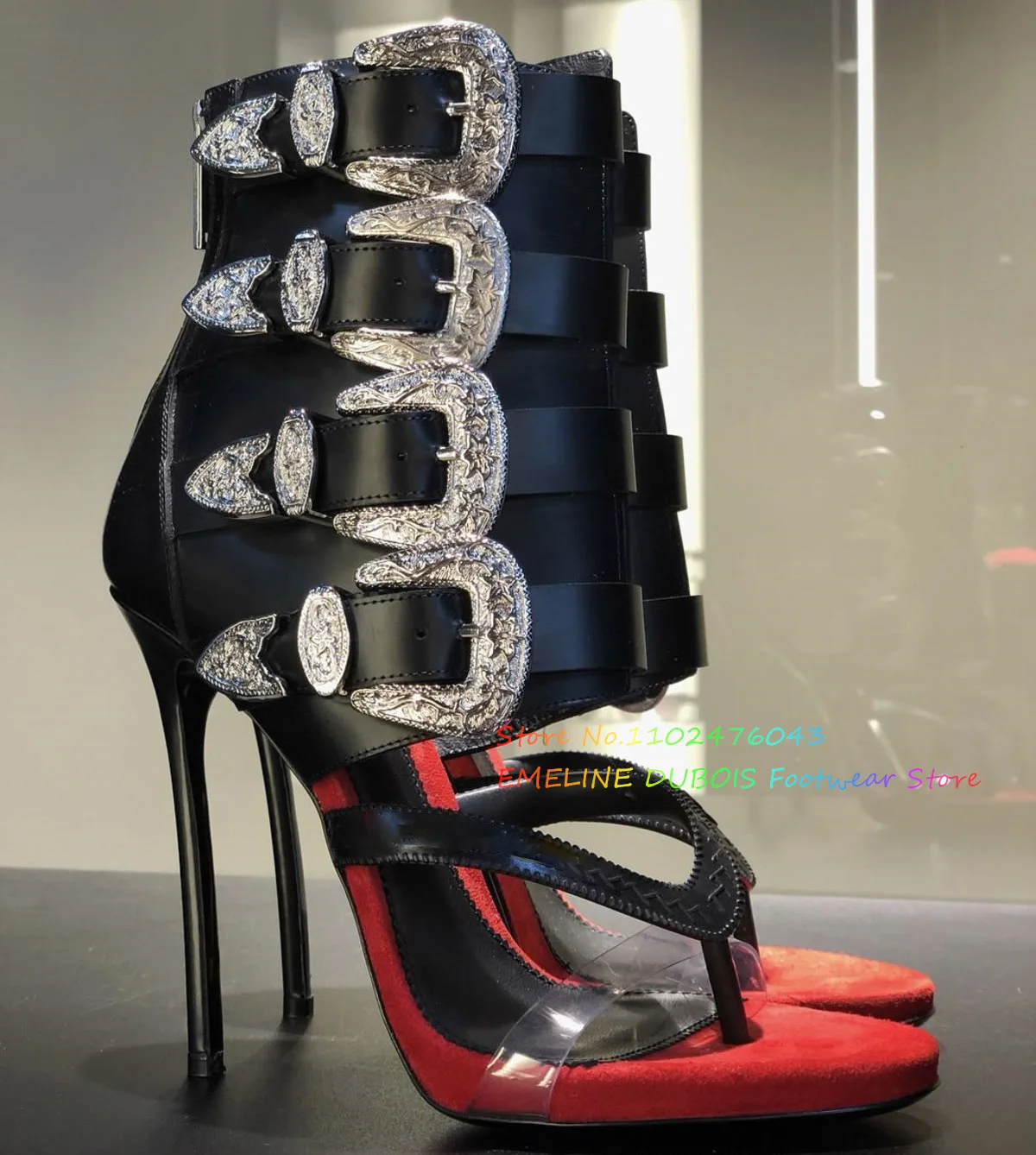 Metal Buckle High Heel Ankle Boot Women Clip Toe Stiletto Heel Back Zipper Mixed Colors Ladies Summer New Luxury Sandals