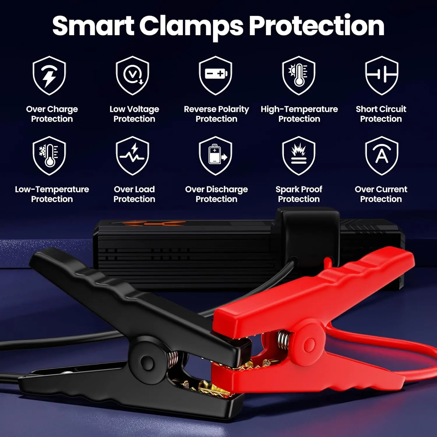 Arrancador de salto portátil de 3000 A con compresor de aire, inflador de 150 PSI, pantalla LCD para coches de 12 V