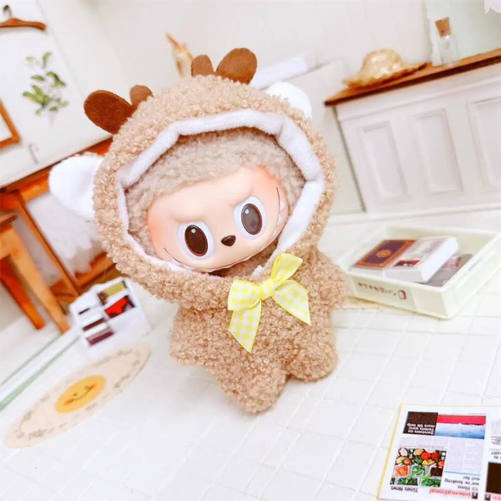 

Одежда для куклы Labubu 17 см, платье с бантом, головные уборы, мини-одежда, плюшевый комбинезон, аксессуары для костюмов