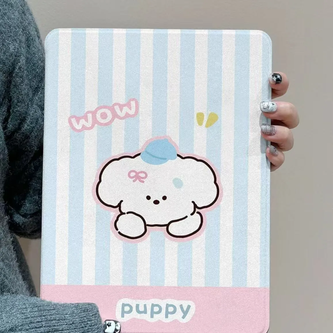 Cute Cartoon Puppy 360 Rotating Pen Slot Tablet Case For iPad 2026 Air 8 7 6 4 3 2 1 Pro 2024 11in 12th 11 10 9 8 7 6 5th Cover