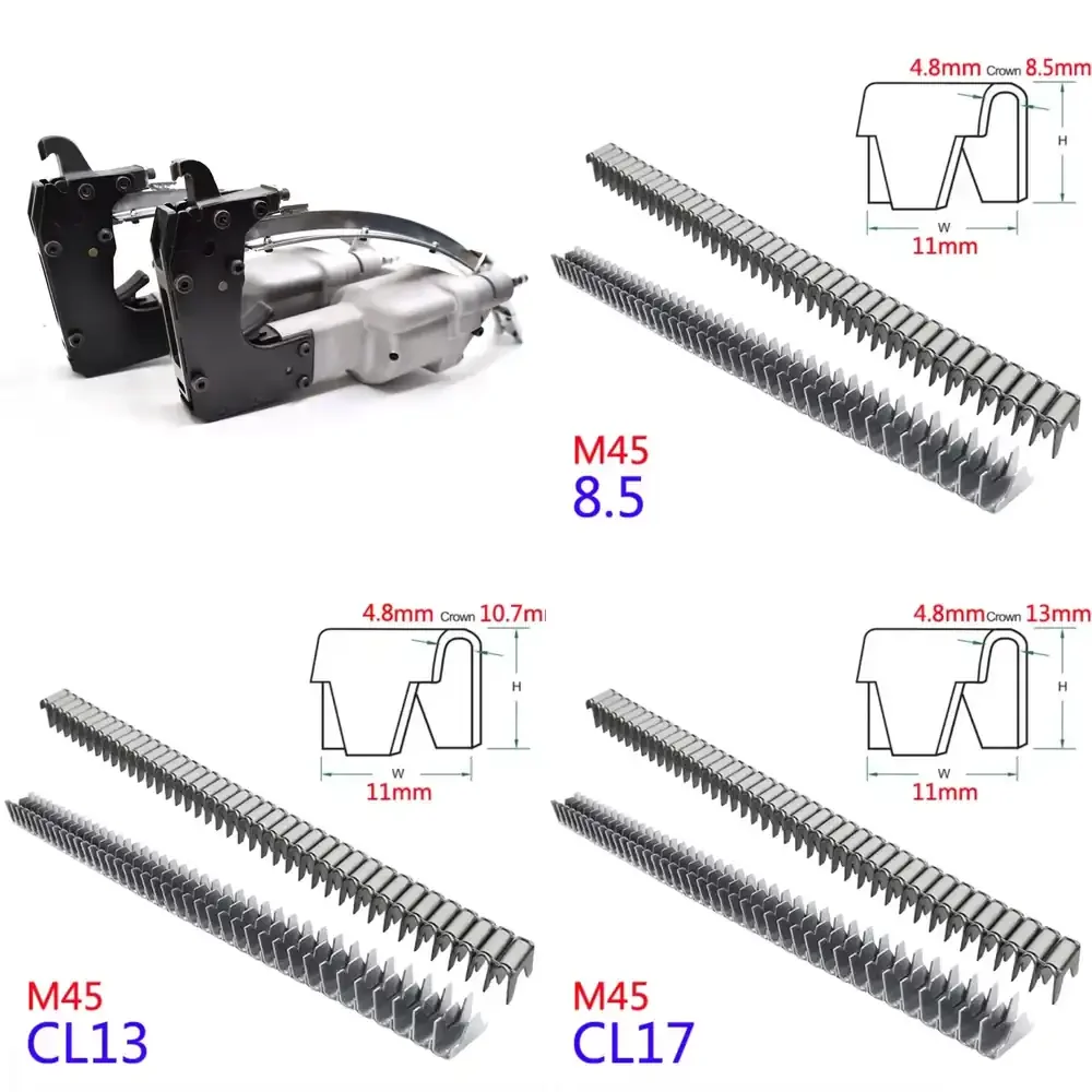 M45 Pneumatic Nail Closing Stapler for Sofa Spring Mattress Clinch Gun Furniture Vertex Fastening Clinching Clip Tool Cage