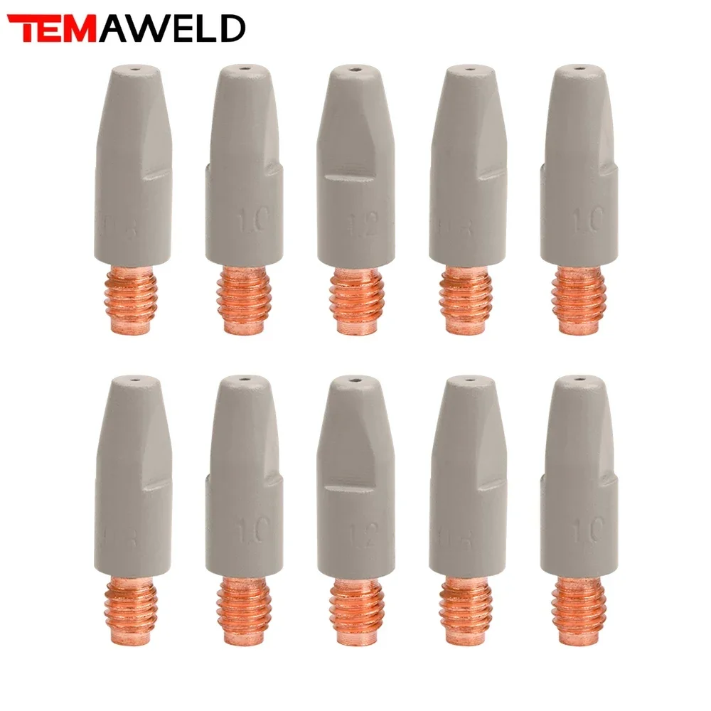 

MIG 24KD Welding Contact Tips new coating protect 28mm M6 Gas Nozzle Tip 0.8/1.0/1.2mm MIG Welding Torche Welding Tool Parts