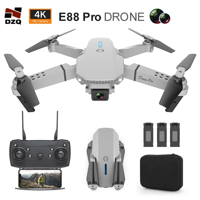 

DZQ New E88 Pro Drone 2.4G WIFI Mini Drone 4k Professional Obstacle Avoidance Helicopter Remote Control Quadcopter RC E525드론 Toy