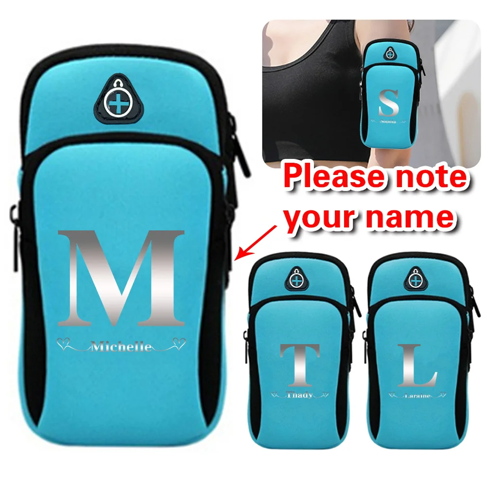 Personalized Customized Name Outdoor Running Armband Bag Portable Fitness Simple Arm Pack Mobile Phone Storage Arm Bags