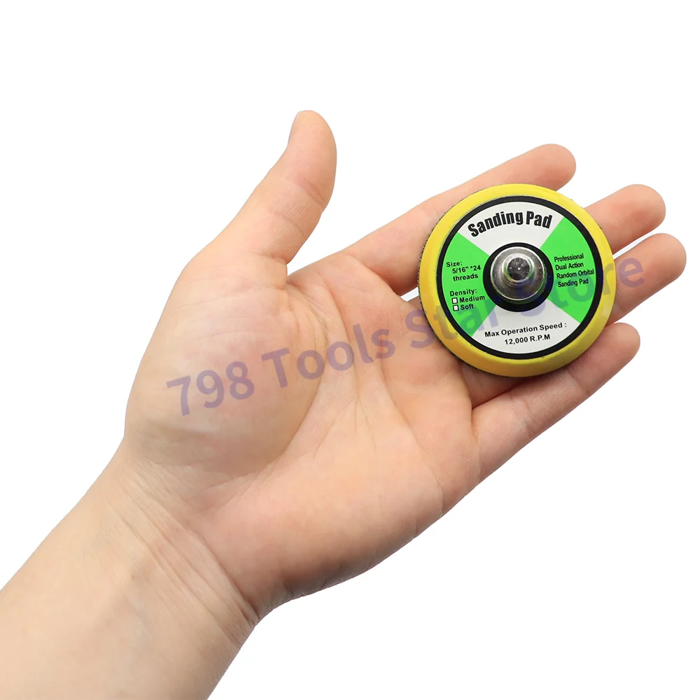 3PCS 2 Inch Dual-Action Hook & Loop Backing Plate with 5/16"-24 Threads Sanding Pads for Dual Action Orbital Sanders / Polisher