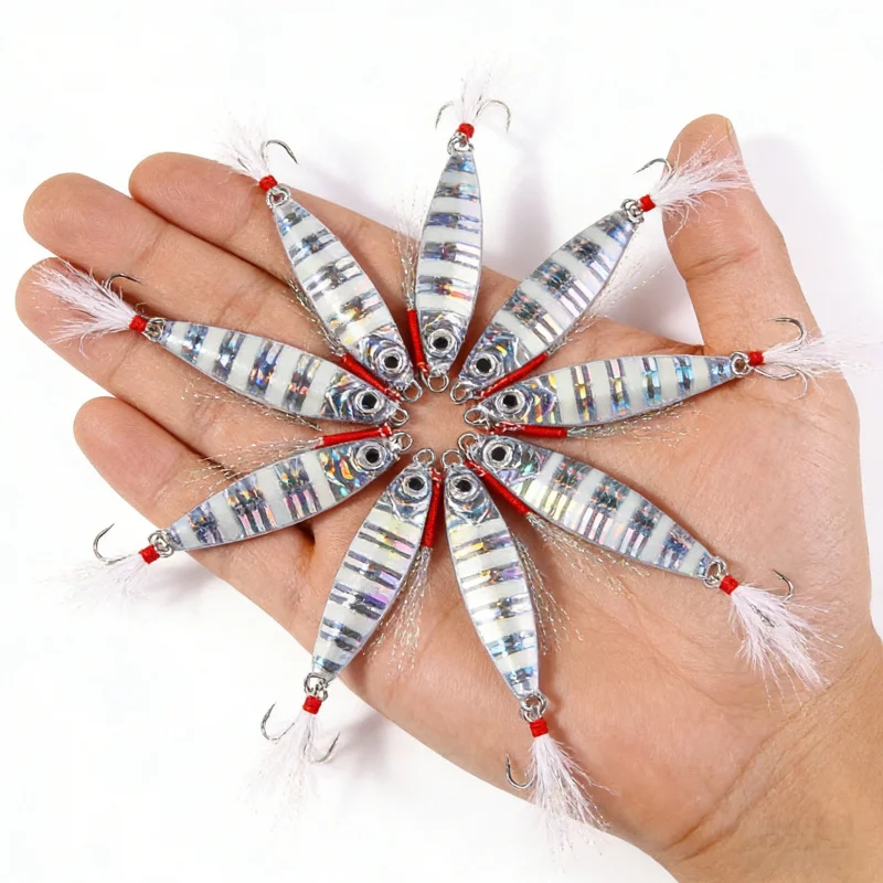 Köder-Set, 10–60 g, langsames Schütteln, leuchtende Eisenplatte, Blei-Fisch, langer Wurf, bionischer Köder, Bass, Hecht, Universal-Tötung