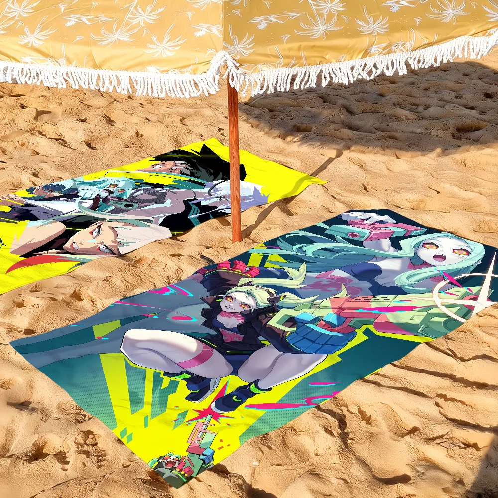 R-Rebecca Animated C-Cyberpunks-S Cool Towel Soft Pool Gift For Travel Gym Shower Camping Quick Dry Sports Large Beach Towels