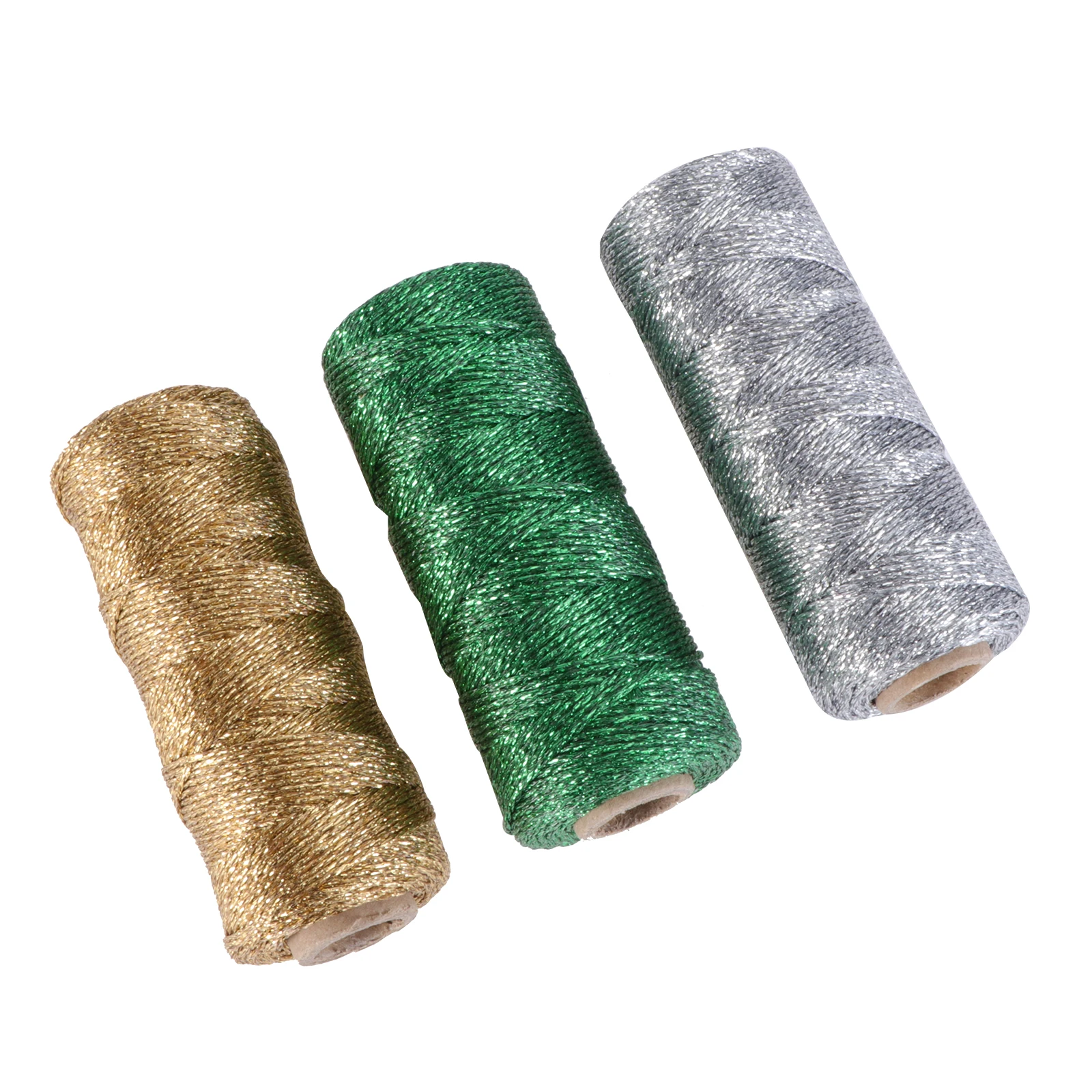

3 Pcs Xmas Cotton Thread Christmas Wrapping Cord Twine Rope Bright Color Strong Eco Friendly Craft Projects Gift Packaging Home