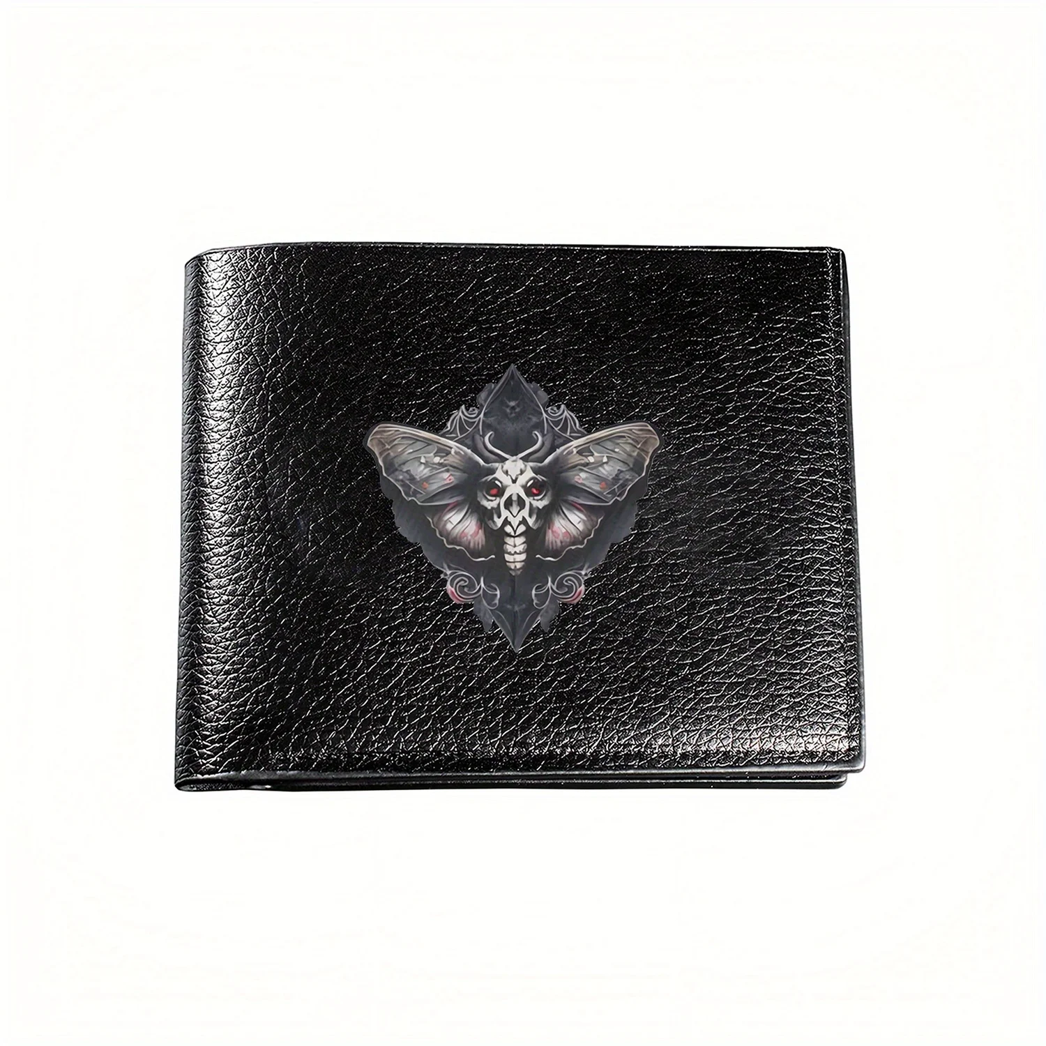 

Gothic Moth Skull Wings Tattoo Design Mens Wallet Business Mens Casual Elegant Simple Practical Quality Wallet Stylish Printing