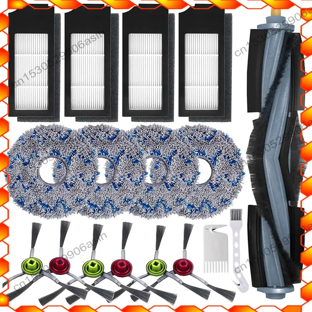 -AT52 1 Set di parti di ricambio per filtro spazzola a rullo per aspirapolvere Ecovacs Deebot X1 Turbo