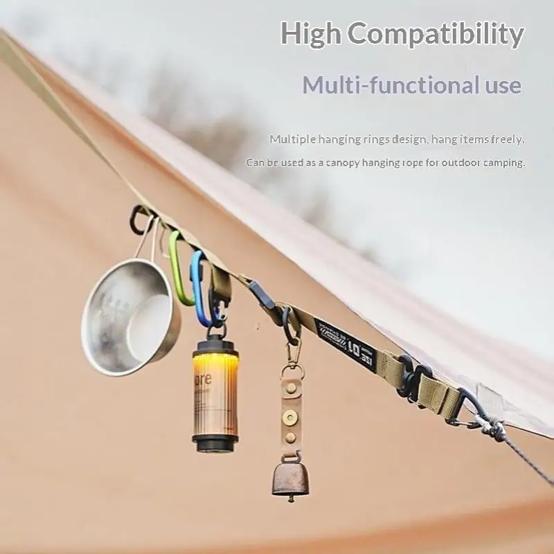 Adjustable Outdoor Camping Quick Release Bag Strap with Metal Hanging Ring Durable for Hiking Backpack Camping Gear