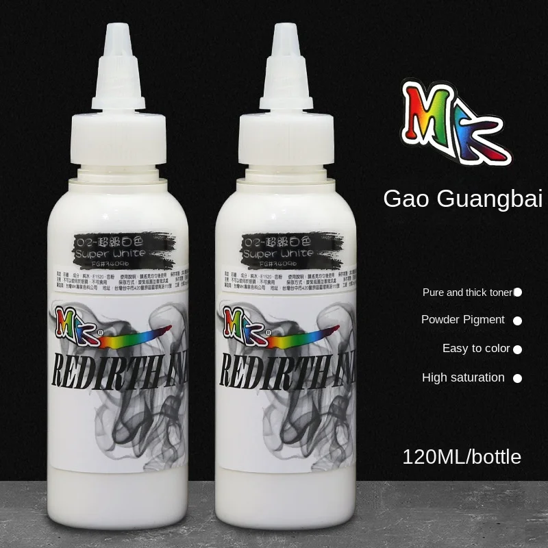 Black Highlight White Large Bottle Tattoo Pigment Safety Tattoo Pigment Ink Dye