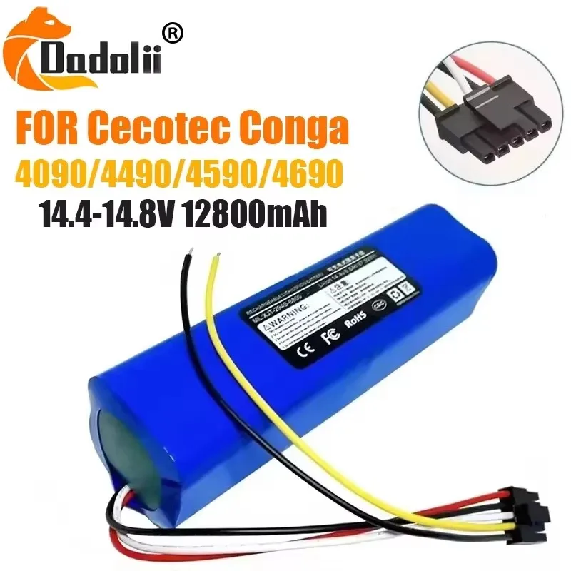 

Сменный аккумулятор 14,8 В, 12800 мАч для Cecotec Conga 4090/4490/4590/4690 — 100% новый вакуумный аккумулятор для модели NIT