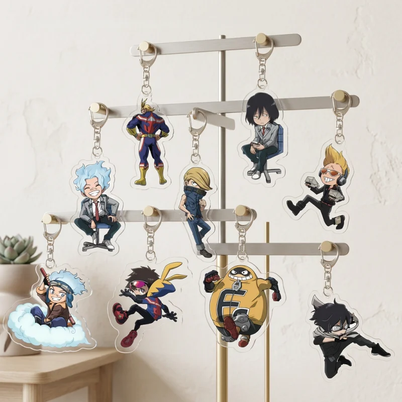 Chaveiro de Acrílico Anime My Hero Academia: Vigilantes 6cm, Pingente Fofo para Bolsa, Ornamento de Mochila Fashion, Coleção de Lembranças, Presente para Fãs