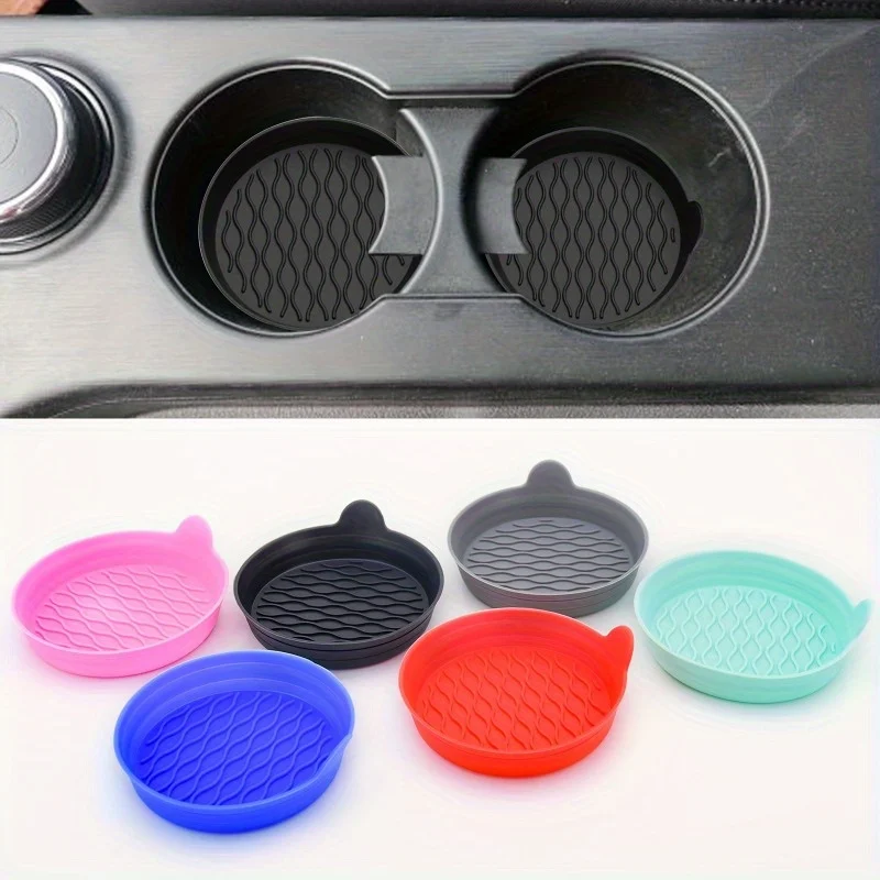 2pcs Car Coasters for Cup Holders, Silicone GM Coasters, Easy to Clean