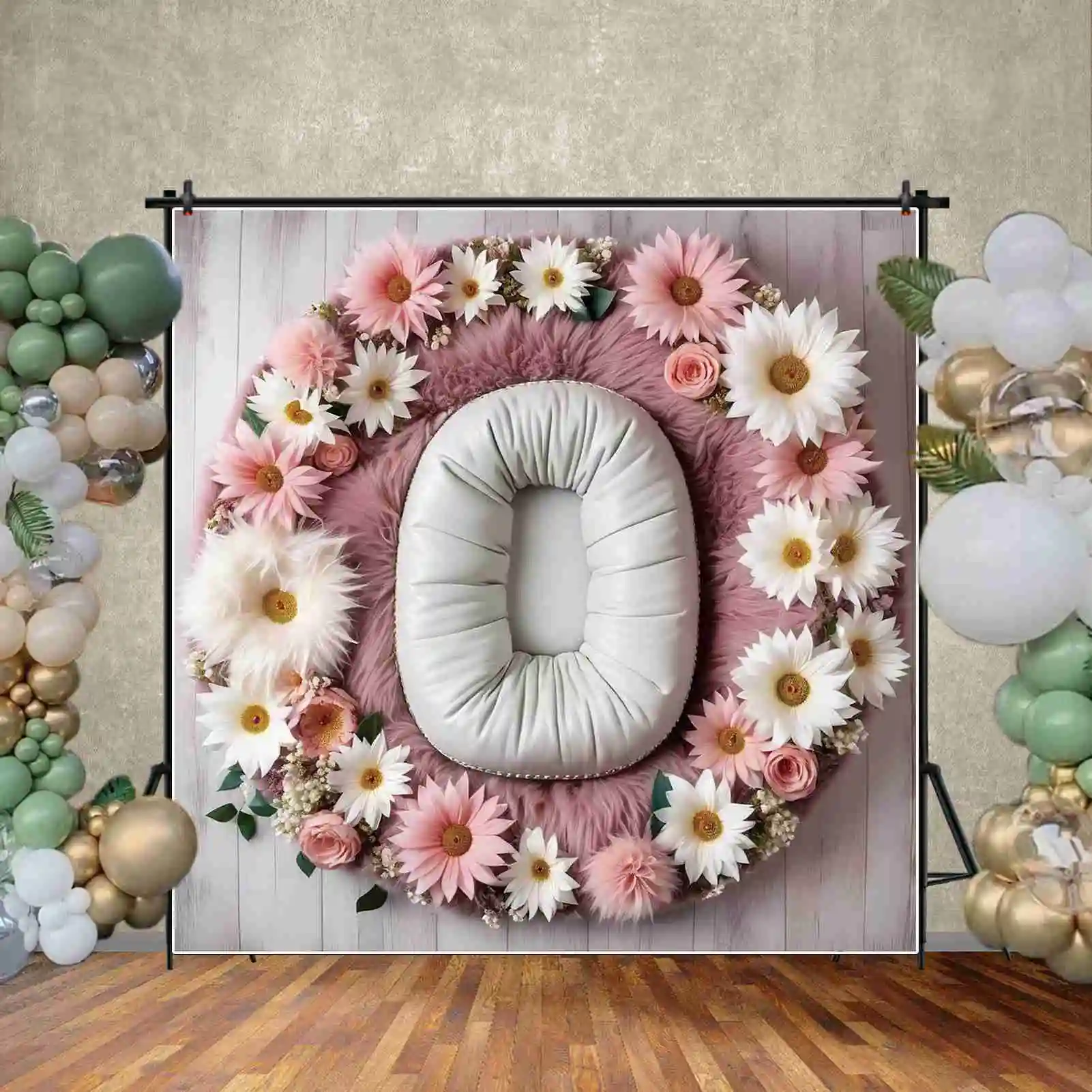 MOON.QG Newborn Baby Photo Props Tools Backdrop Flower Blanket Portrait Photography Background Photographic Studio Photozone