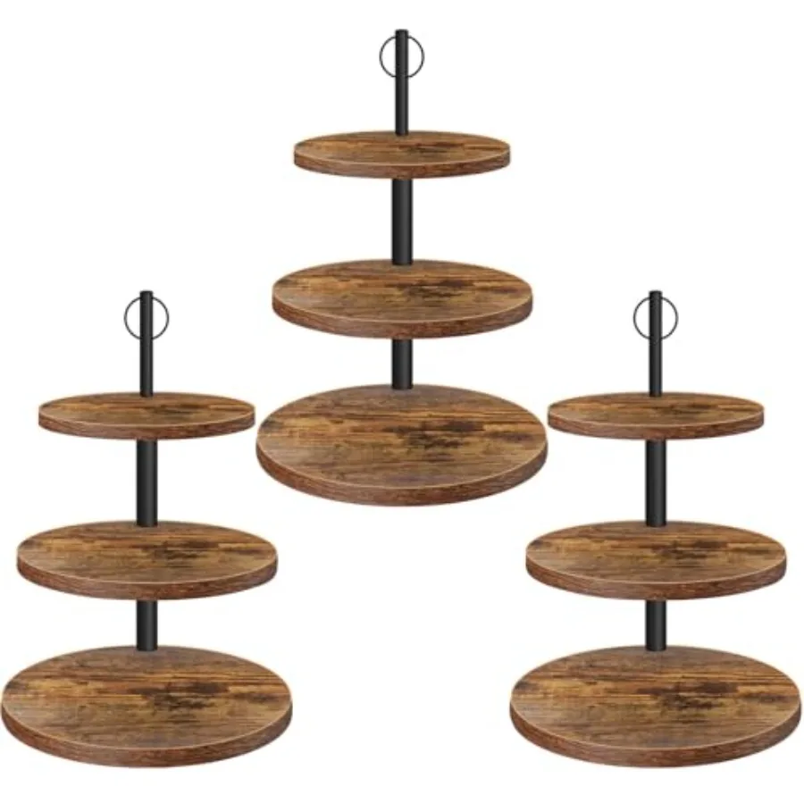 

Cupcake Stand, 3 Tier Cupcake Stand Rustic Dessert Table Display Set Wood Cupcake Tower Cake Stand Tiered Tray Stand for Wedding