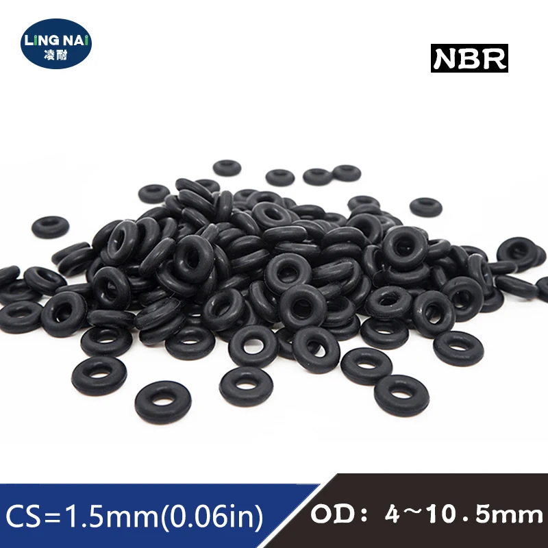 50 قطعة/الوحدة المطاط حلقة NBR ختم يا خاتم CS 1.5 مللي متر OD4/4.5/5/5.5/6/6.5/7/7.5/8/8.5/9/9.5/10/10.5 مللي متر O-حلقة حلقة مانعة للتسرب حلقة غسالة #1