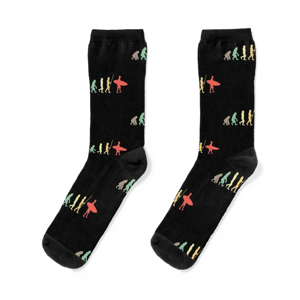 Surfer Evolution Surfing Gift California Beach & Surf Socks anti slip football designer brand Boy Socks Women's