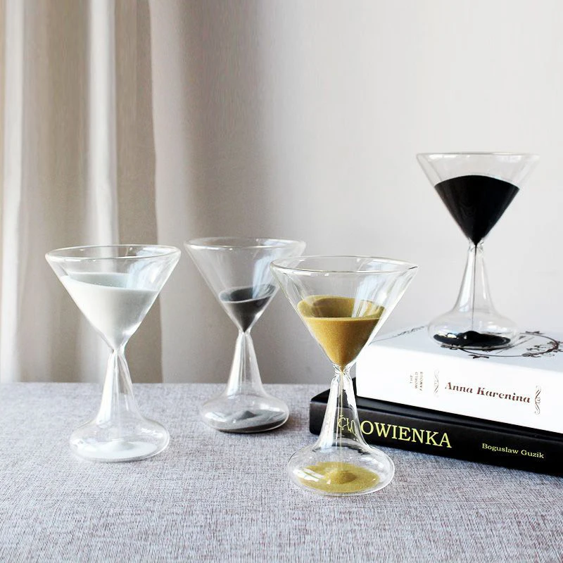 Creative Wine Cup Hourglass Sand Timer Kitchen School Crystal Hour Glass Sandglass Sand Clock Tea Timers Home Decoration