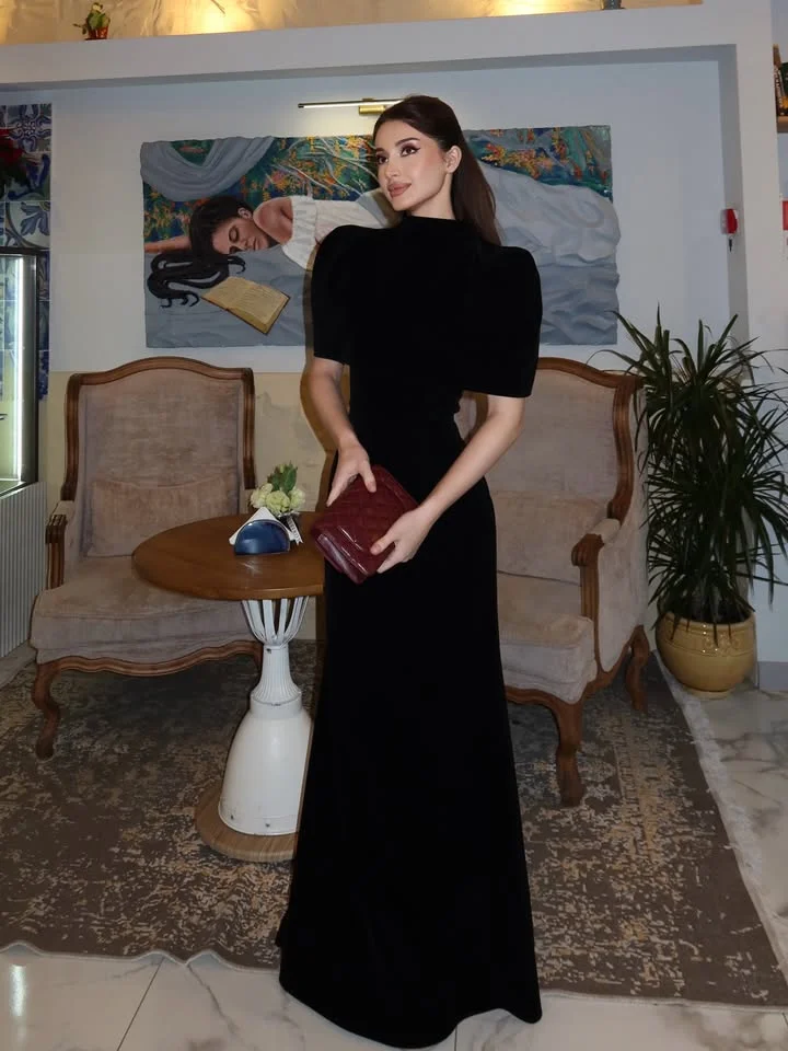 

Арабская ночь Роскошные женские вечерние платья Черные платья для выпускного вечера с лямкой на шее Русалка Просто abendkleider hochzeit