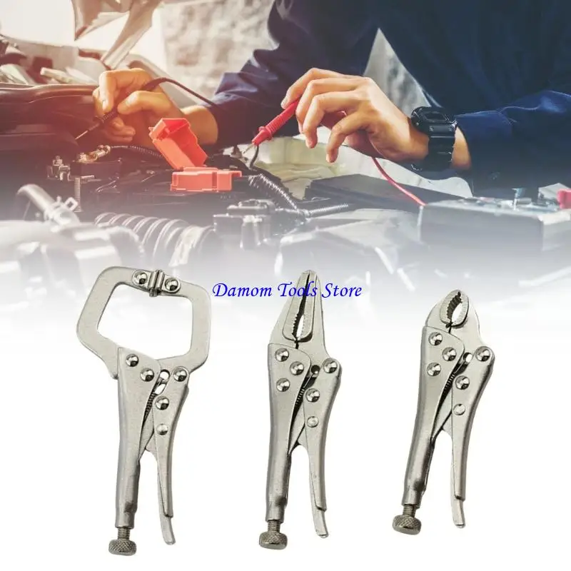 57BE Pack of 3 Multifunctional Versatile Heavy Duty Steel Clamps Pliers for Gripping Holding Fixing