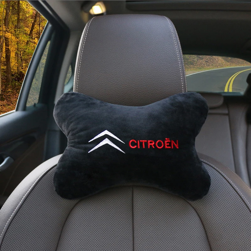 Suede Leather Car Headrest Neck Pillow Auto Seat Belt Shoulder Pads For Citroen C1 C2 DS3 Cabrio DS4 DS5 DS Prestige 5LS DS6 DS7