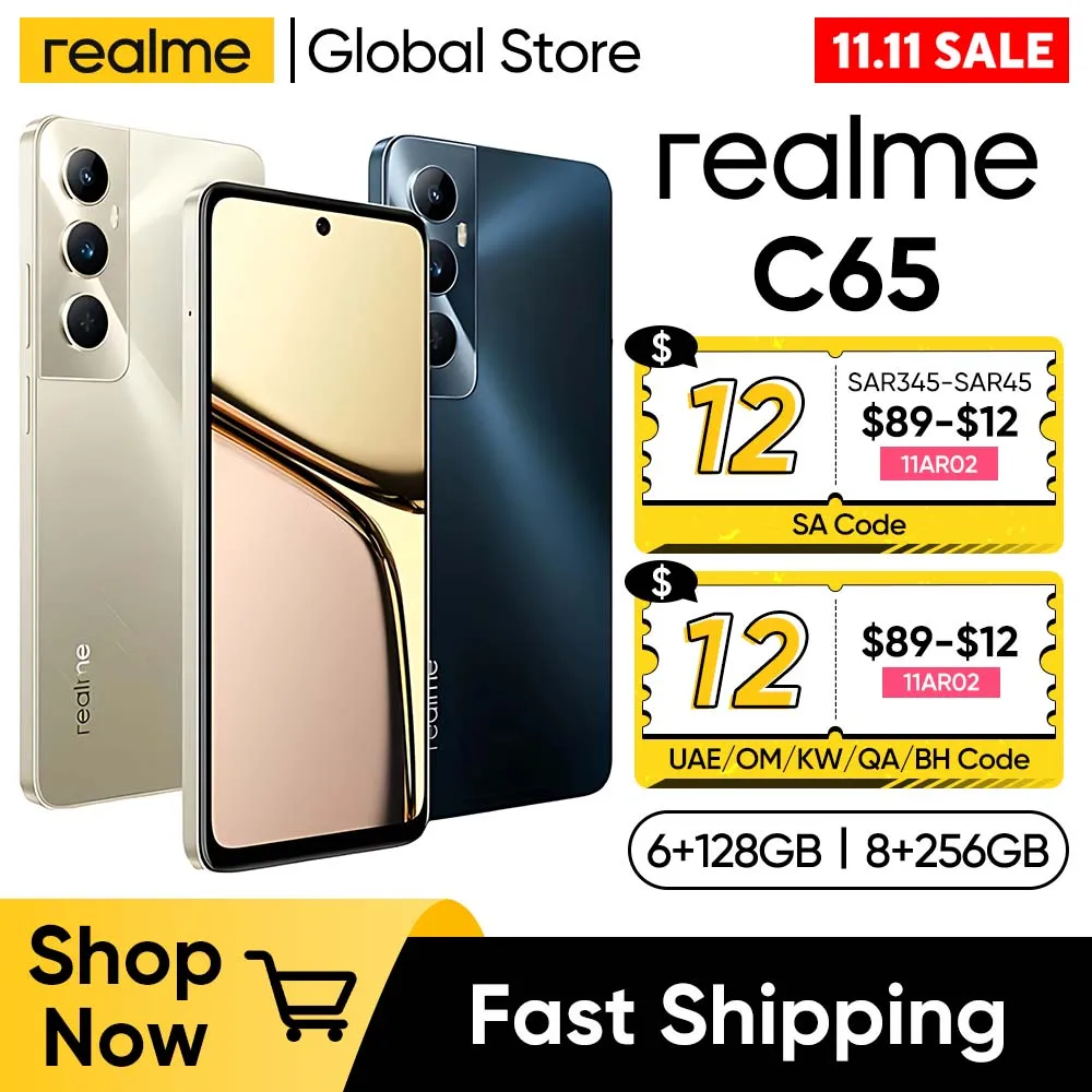 realme C65 Smartphone 50MP AI Camera 45W SUPERVOOC Charge 6.67'' Large Display 5000mAh Battery Helio G85 NFC