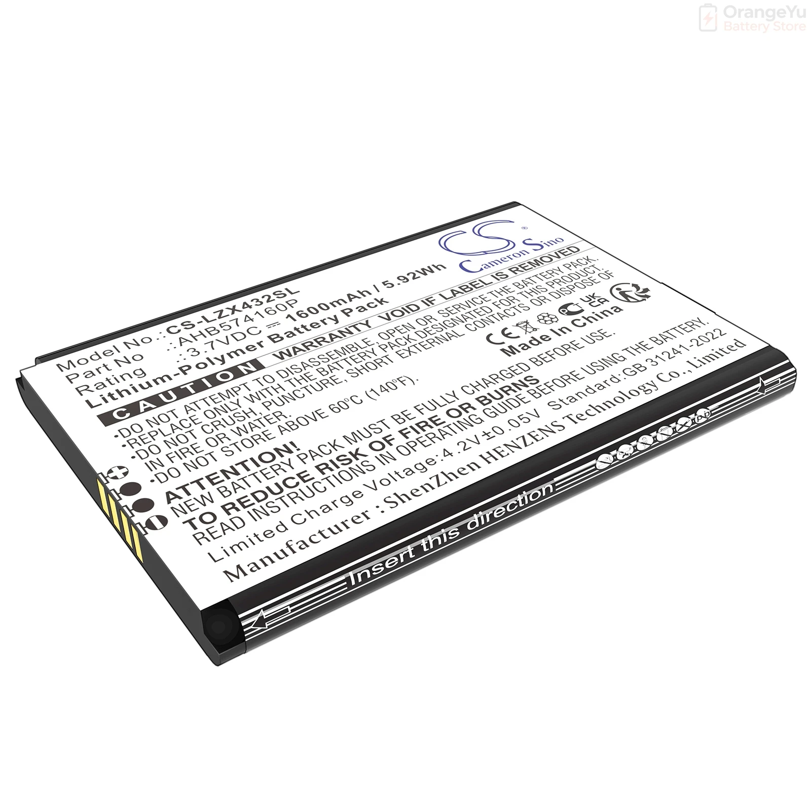 Replacement 3.7V 1600mAh Diagnostic Scanner Battery for Launch X431 Diagun II Scanners AHB574160P