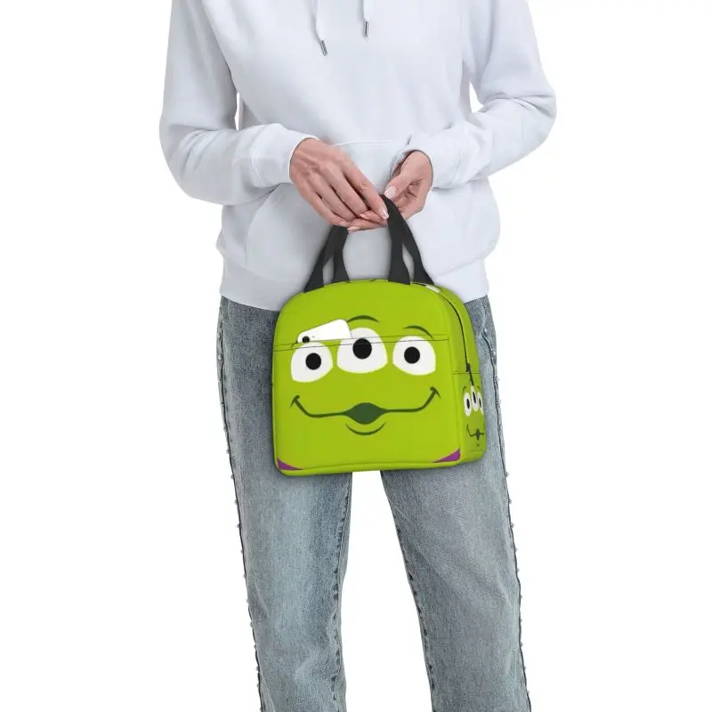 Custom Toy Story Aliens Meme Insulated Lunch Box Women Portable Thermal Cooler Lunch Bag Work Food Picnic Container Tote Bags