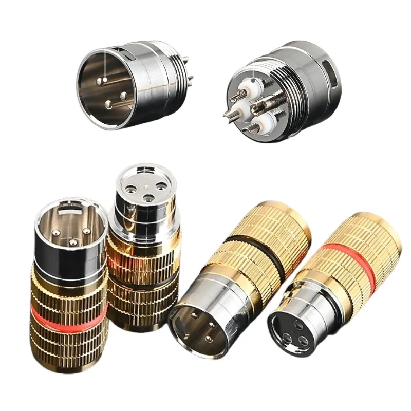 pure-copper-rhodium-plated-diy-xlr-male-and-female-plug-for-diy-balanced-connectors-microphone-cable-line