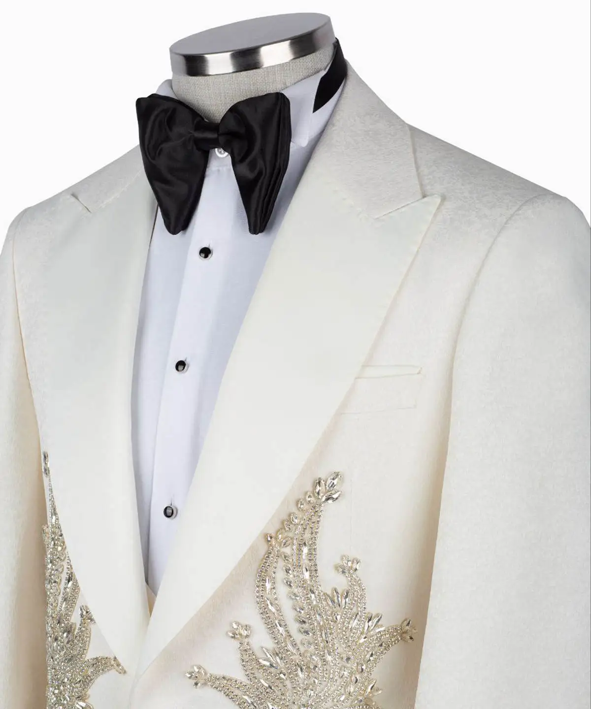 Esmoquin de boda de cristal de lujo para hombre, ropa de novio hecha a medida, solapa con visera, chaqueta de fiesta de cumpleaños masculina, trajes de pantalones negros