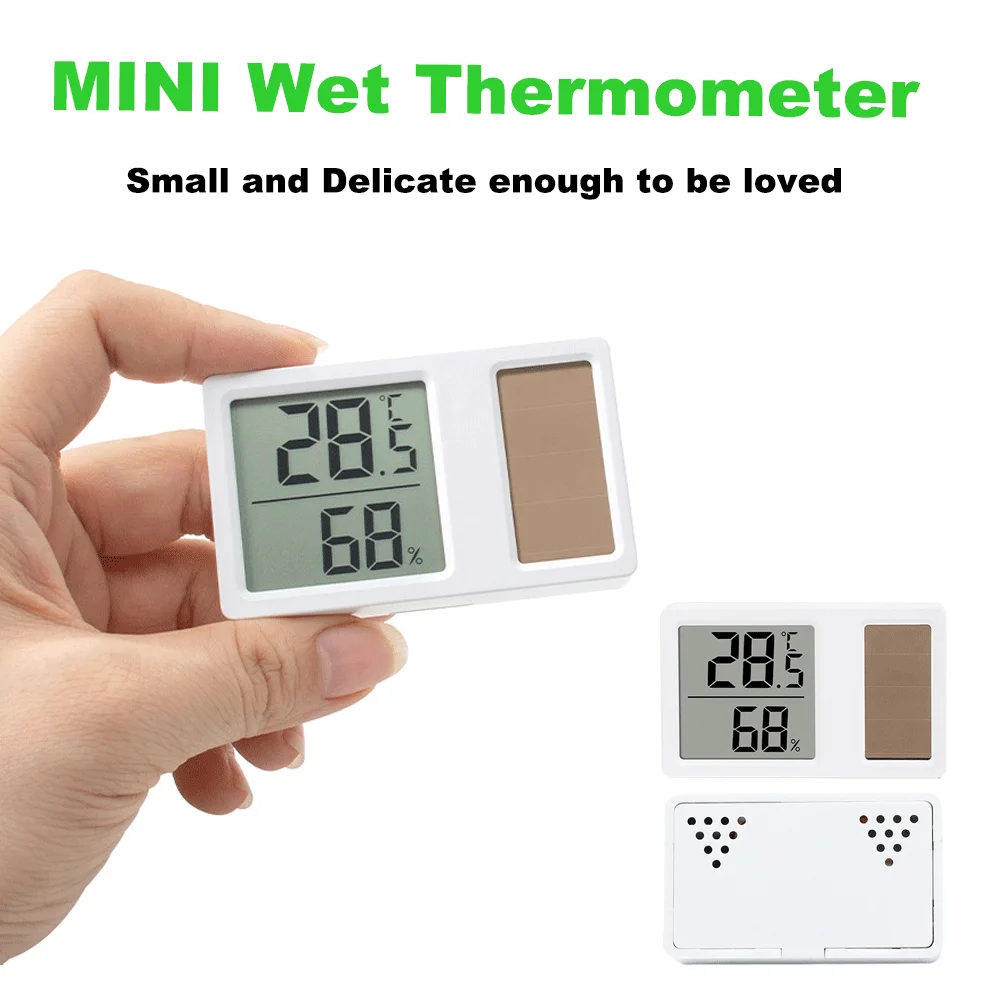 

Mini Portable Solar power Temperature and Humidity Meter Humidity Digital Electronic Temperature Detection Meter for Bedroom