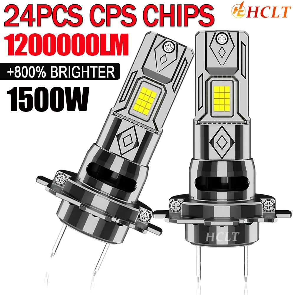 

H7 LED CANBUS Bulb 1200000LM Super Bright Wireless Led Headlight 6000K Spotlight Turbo Fan Car Lights Fog Lamp Plug And Play