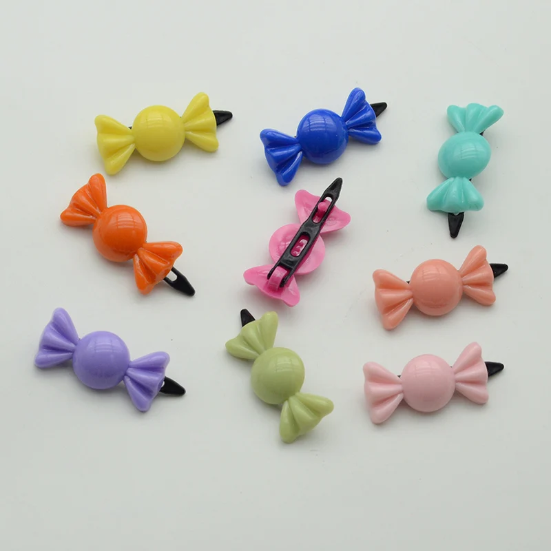 50PCS Candy Colorful Flower Hair Clips Non-slip Plastic Star Hairpins For Girls Sweet Tiaras Snap Clips Bows Hairgrip For Kids